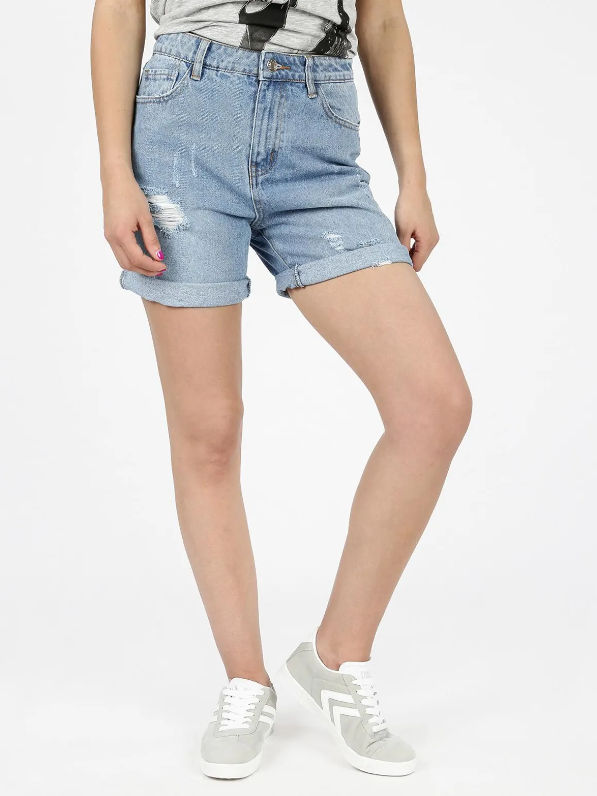 Angelica 2000 Bermuda mom in jeans vita alta