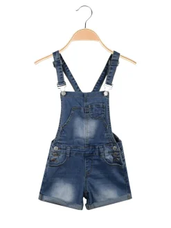 Angel Kids Salopette corta in jeans da bambina