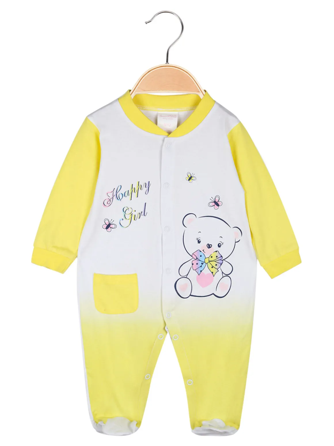 Angel Kids Tutina da neonata in cotone a maniche lunghe con bottoni