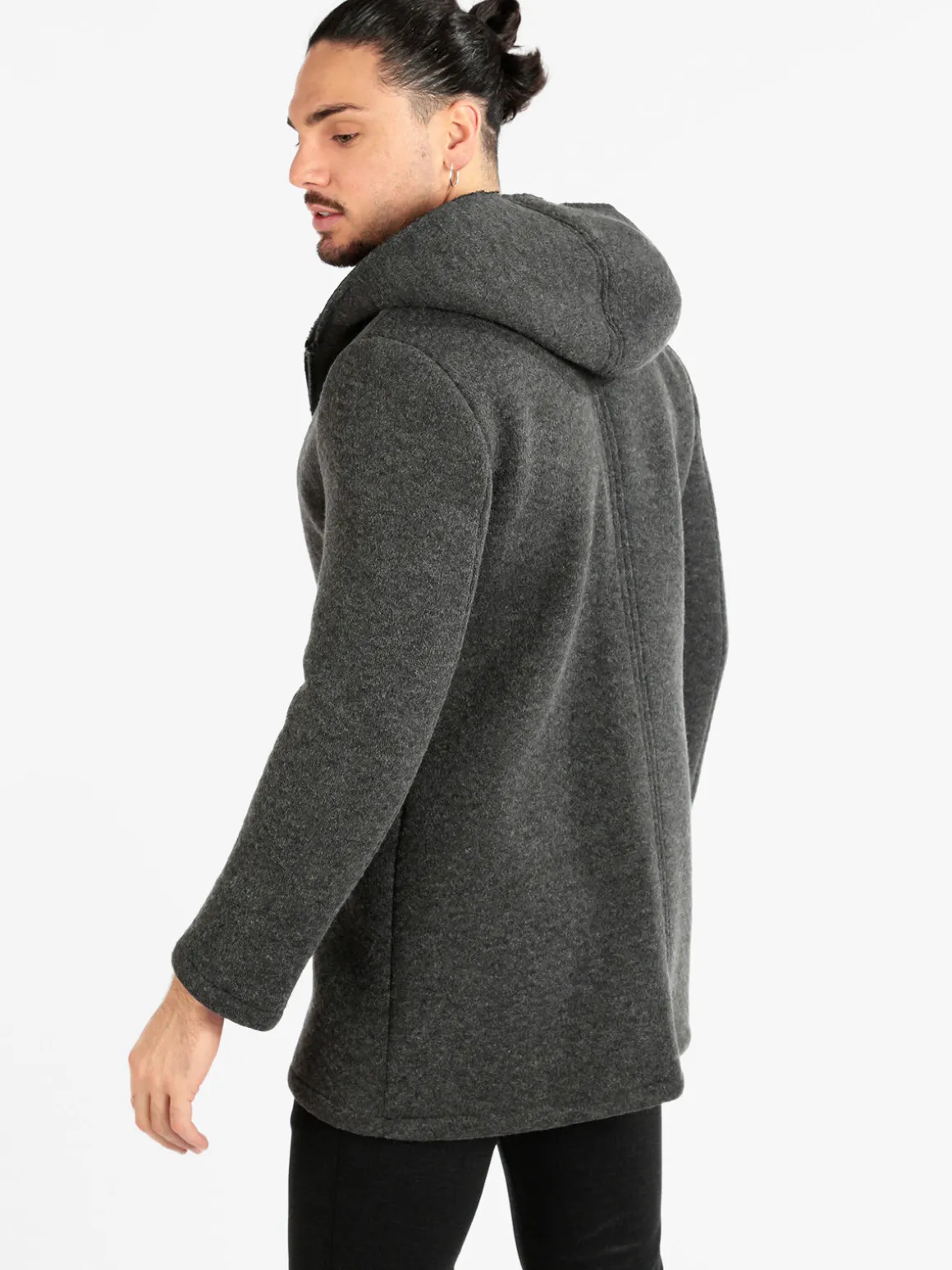 Ange Wear Cappotto misto lana da uomo con cappuccio