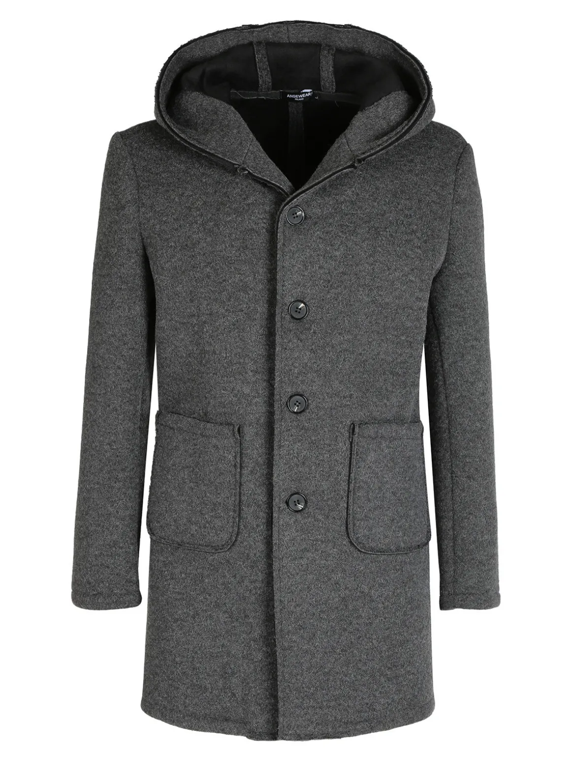 Ange Wear Cappotto misto lana da uomo con cappuccio