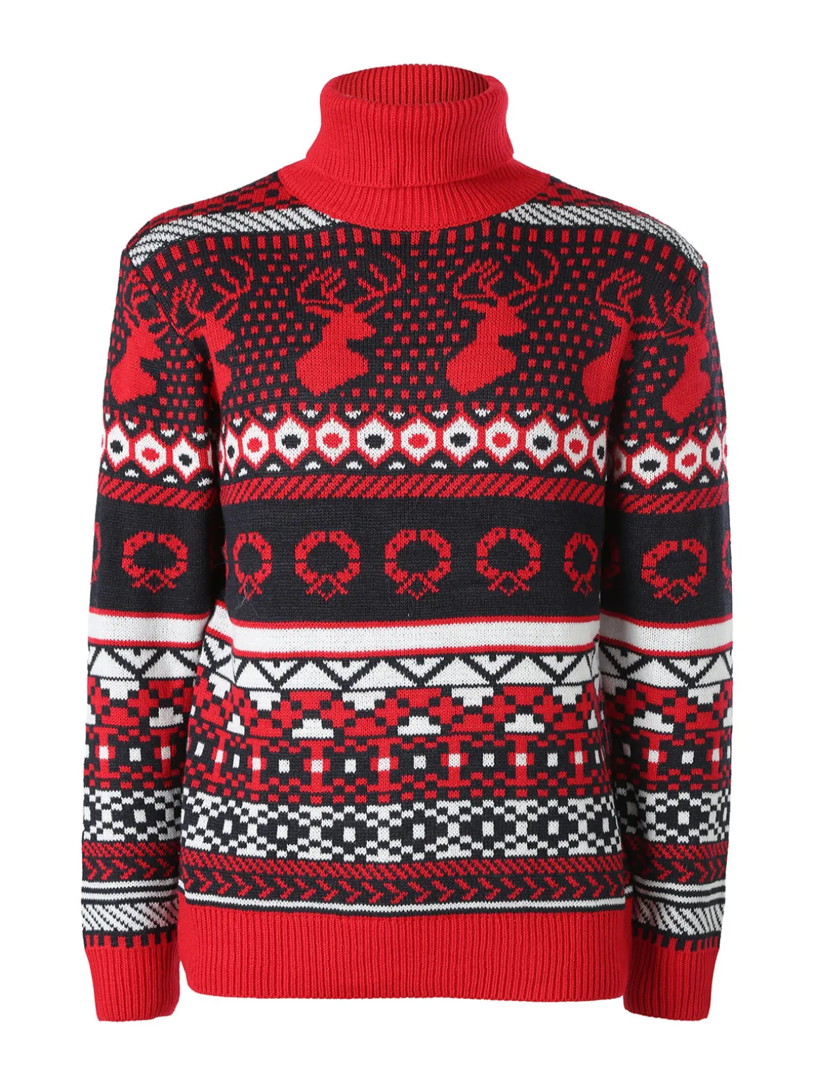 Ange Wear Maglione dolcevita natalizio da uomo - rosso
