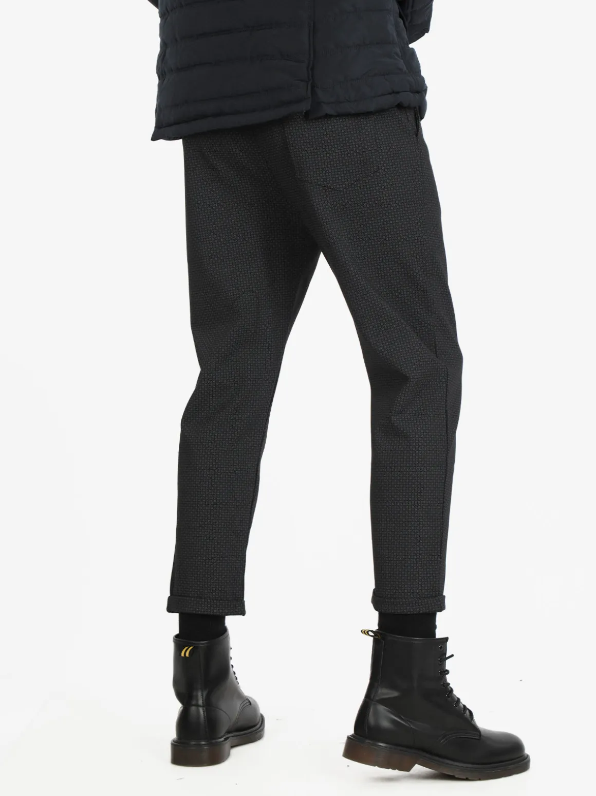 Ange Wear Pantaloni casual da uomo con culisse e risvolto