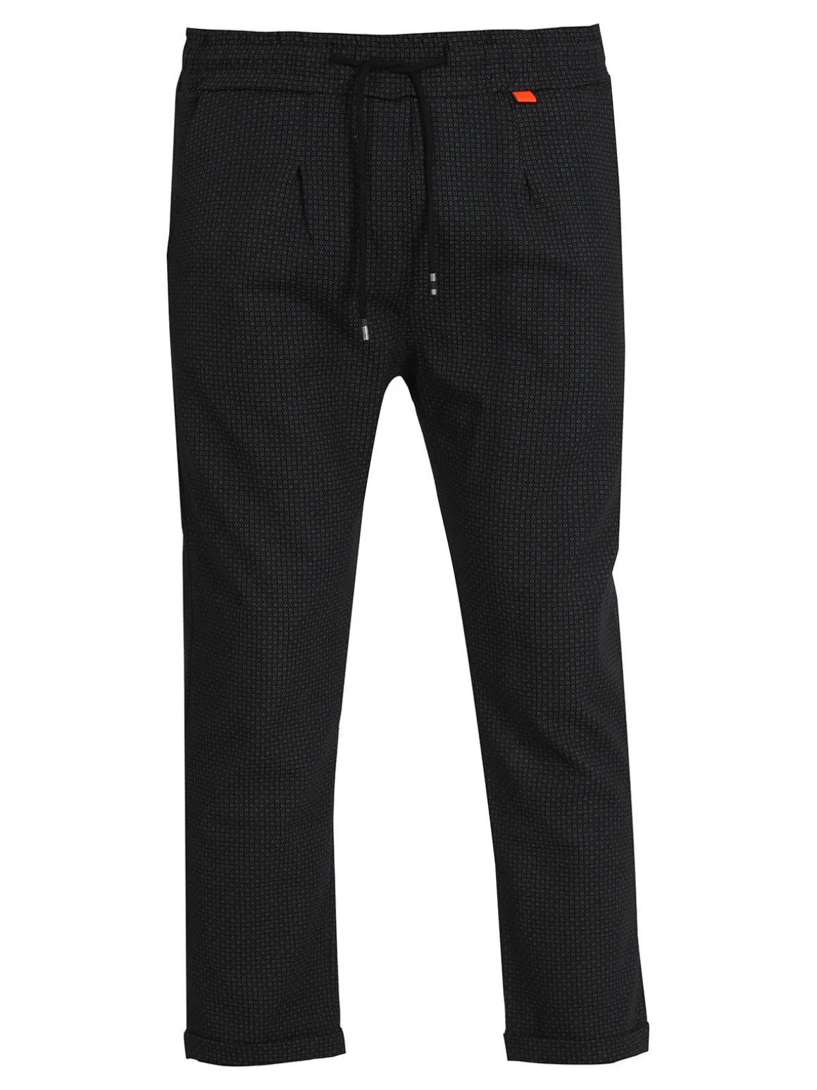Ange Wear Pantaloni casual da uomo con culisse e risvolto