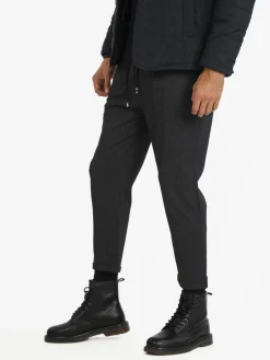 Ange Wear Pantaloni casual da uomo con culisse e risvolto