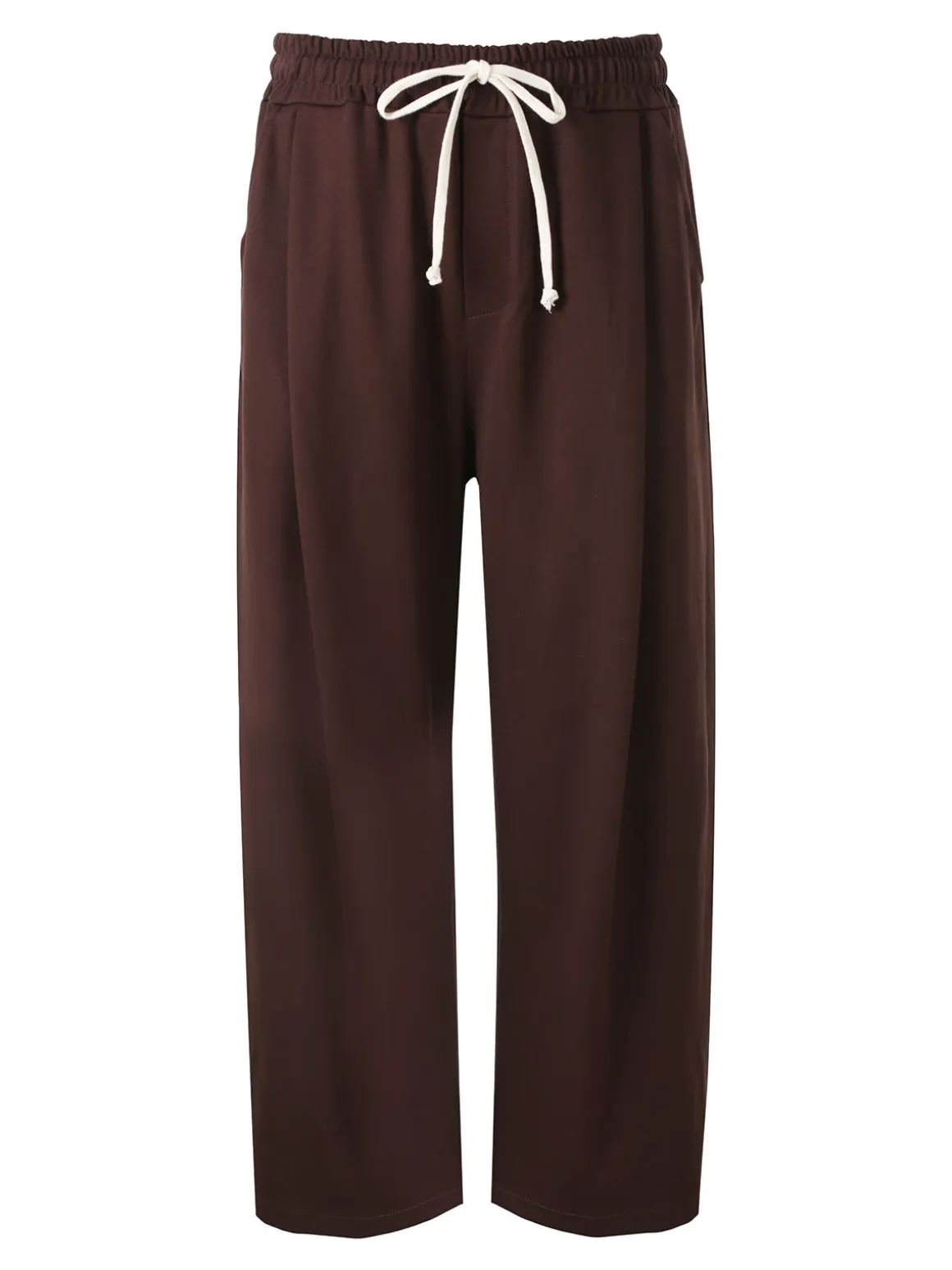 Ange Wear Pantaloni da uomo oversize a gamba larga con coulisse - moro