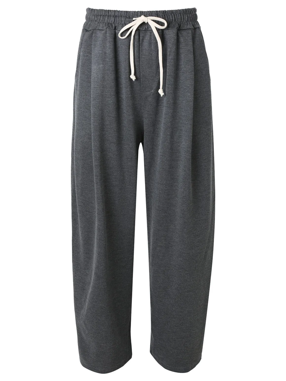 Ange Wear Pantaloni da uomo oversize a gamba larga con coulisse - grigio