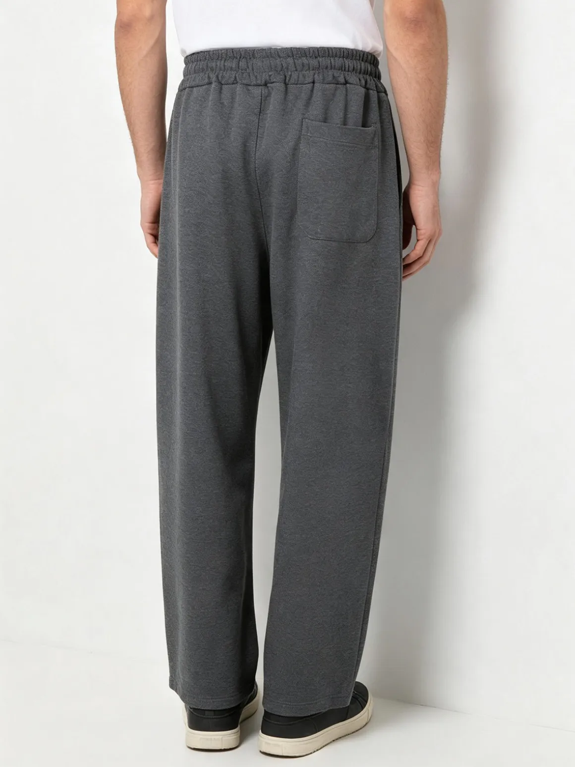 Ange Wear Pantaloni da uomo oversize a gamba larga con coulisse - grigio
