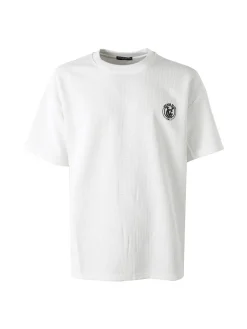 Ange Wear T-shirt girocollo da uomo a nido d'ape - bianco
