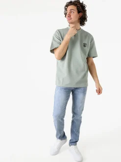 Ange Wear T-shirt girocollo da uomo a nido d'ape - acqua marina