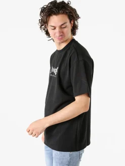 Ange Wear T-shirt oversize da uomo a nido d'ape - nero
