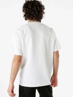 Ange Wear T-shirt oversize da uomo a nido d'ape - bianco