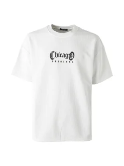 Ange Wear T-shirt oversize da uomo a nido d'ape - bianco
