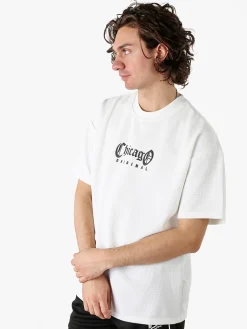 Ange Wear T-shirt oversize da uomo a nido d'ape - bianco