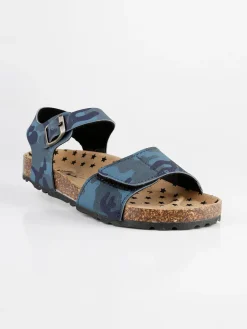 A Piedi Liberi Sandali aperti con stampa mimetica blu