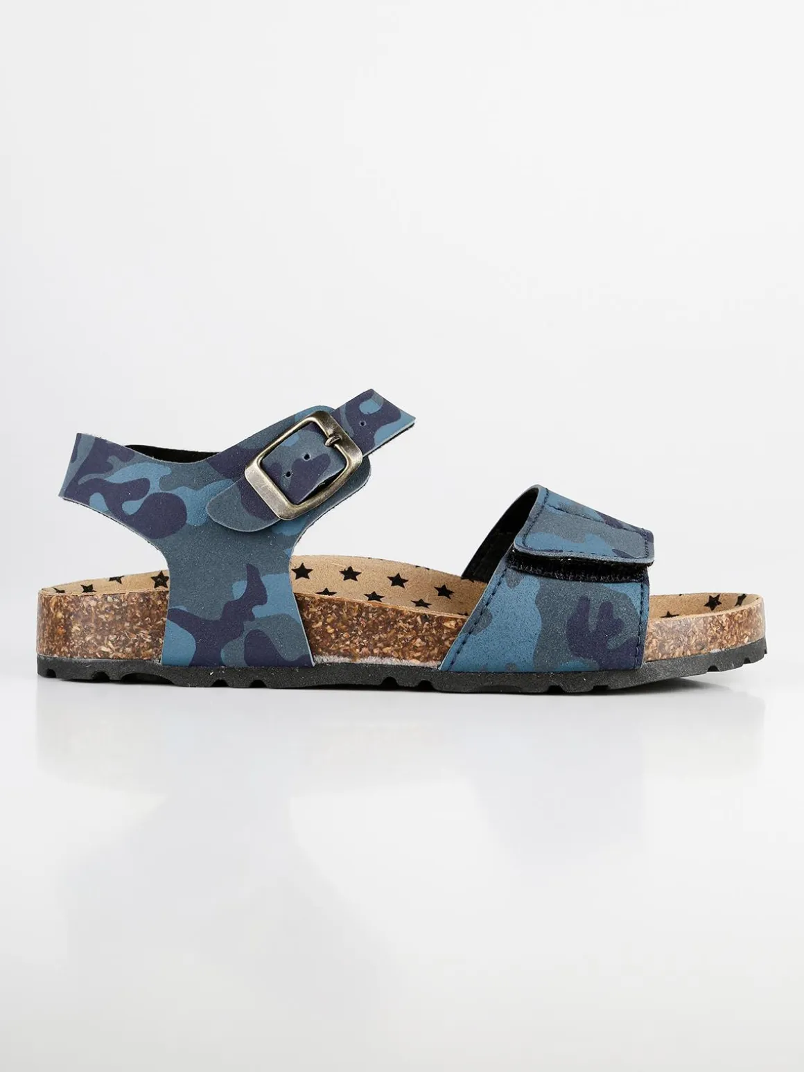 A Piedi Liberi Sandali aperti con stampa mimetica blu