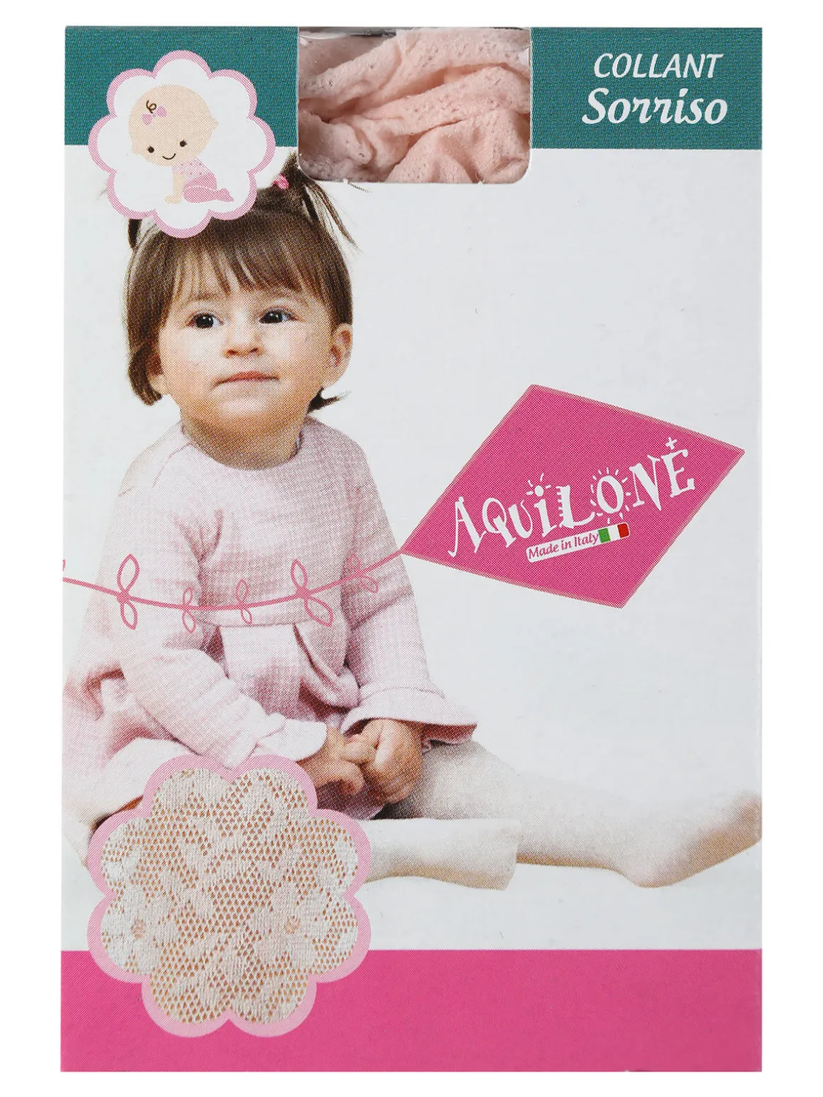 Aquilone Collant con ricamo da bambina