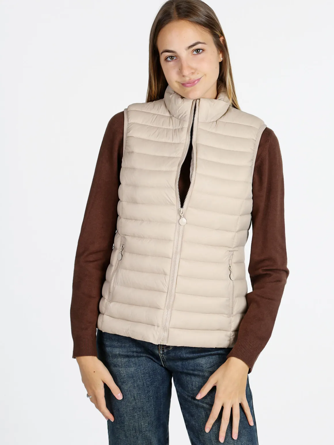 Arix & Fashion Gilet donna imbottito - beige