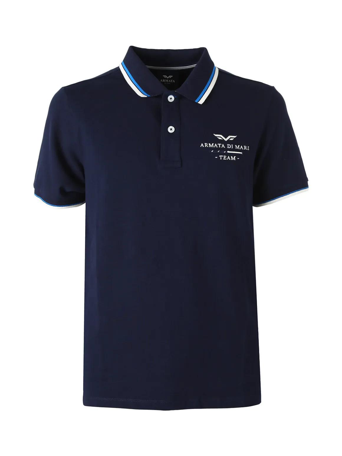Armata Di Mare Polo da uomo in cotone a maniche corte con stampa - blu scuro