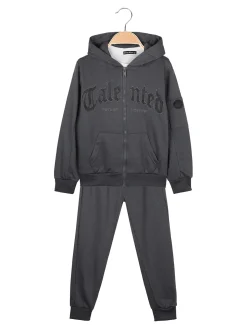 Armata Militare Completo 3 pezzi da bambino con cappuccio e zip - antracite