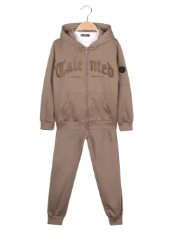 Armata Militare Completo 3 pezzi da bambino con cappuccio e zip - marrone