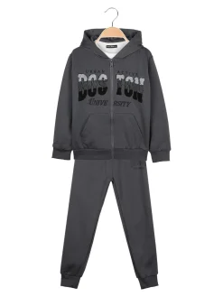 Armata Militare Completo 3 pezzi da ragazzo con cappuccio e zip - antracite