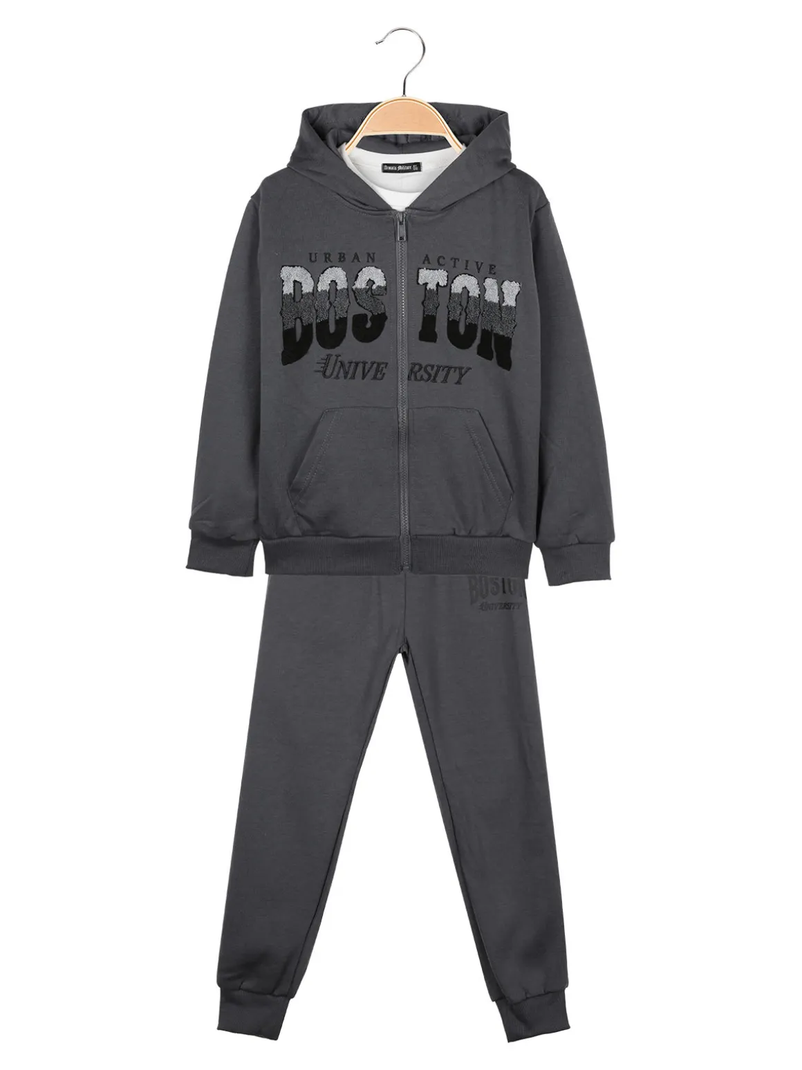 Armata Militare Completo 3 pezzi da ragazzo con cappuccio e zip - antracite