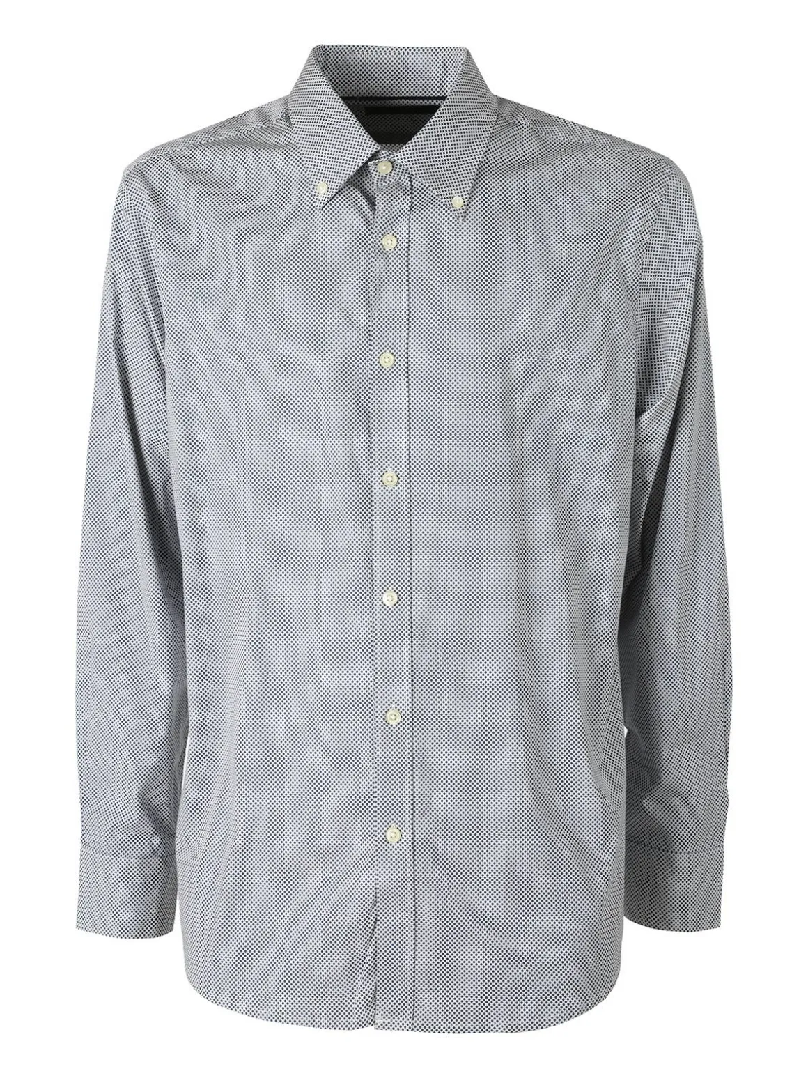 Ascot Sport Camicia da uomo con stampe in cotone elasticizzato - blu