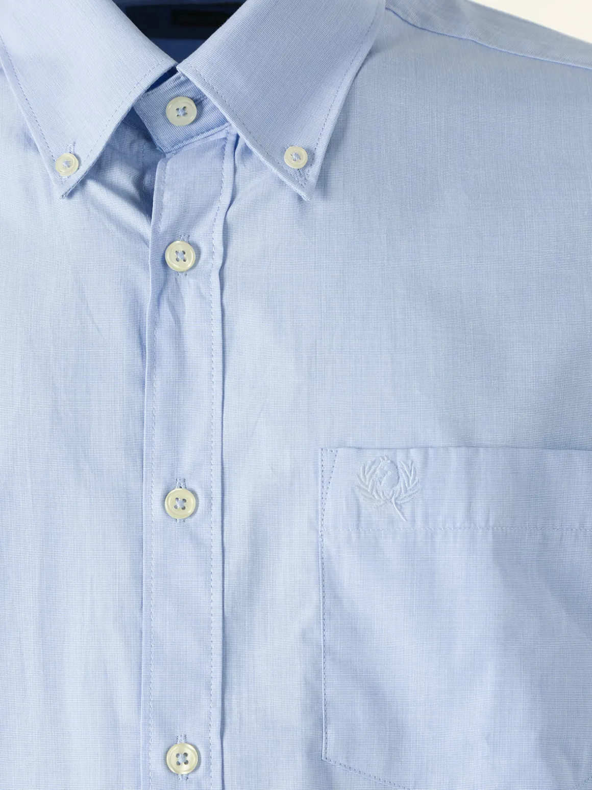 Ascot Sport Camicia da uomo in cotone a maniche lunghe con taschino - azzurro