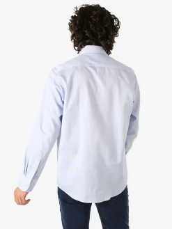 Ascot Sport Camicia da uomo in cotone a maniche lunghe con stampa texture - blu scuro