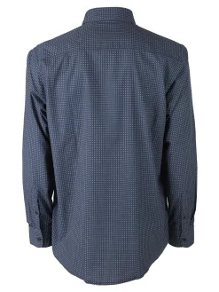 Ascot Sport Camicia da uomo in cotone a maniche lunghe con stampe - blu