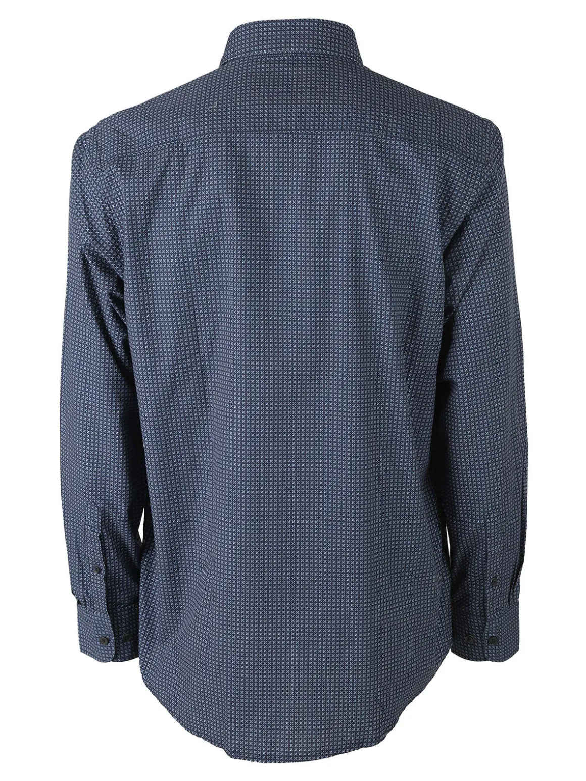 Ascot Sport Camicia da uomo in cotone a maniche lunghe con stampe - blu