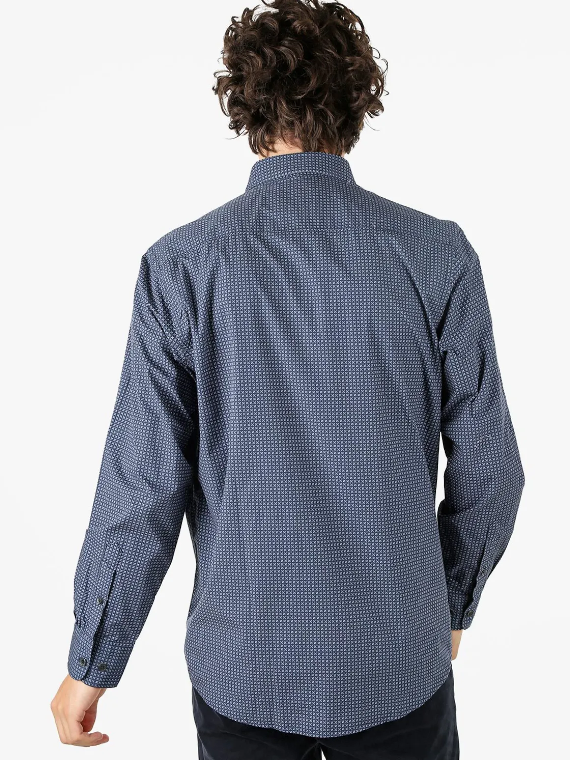 Ascot Sport Camicia da uomo in cotone a maniche lunghe con stampe - blu