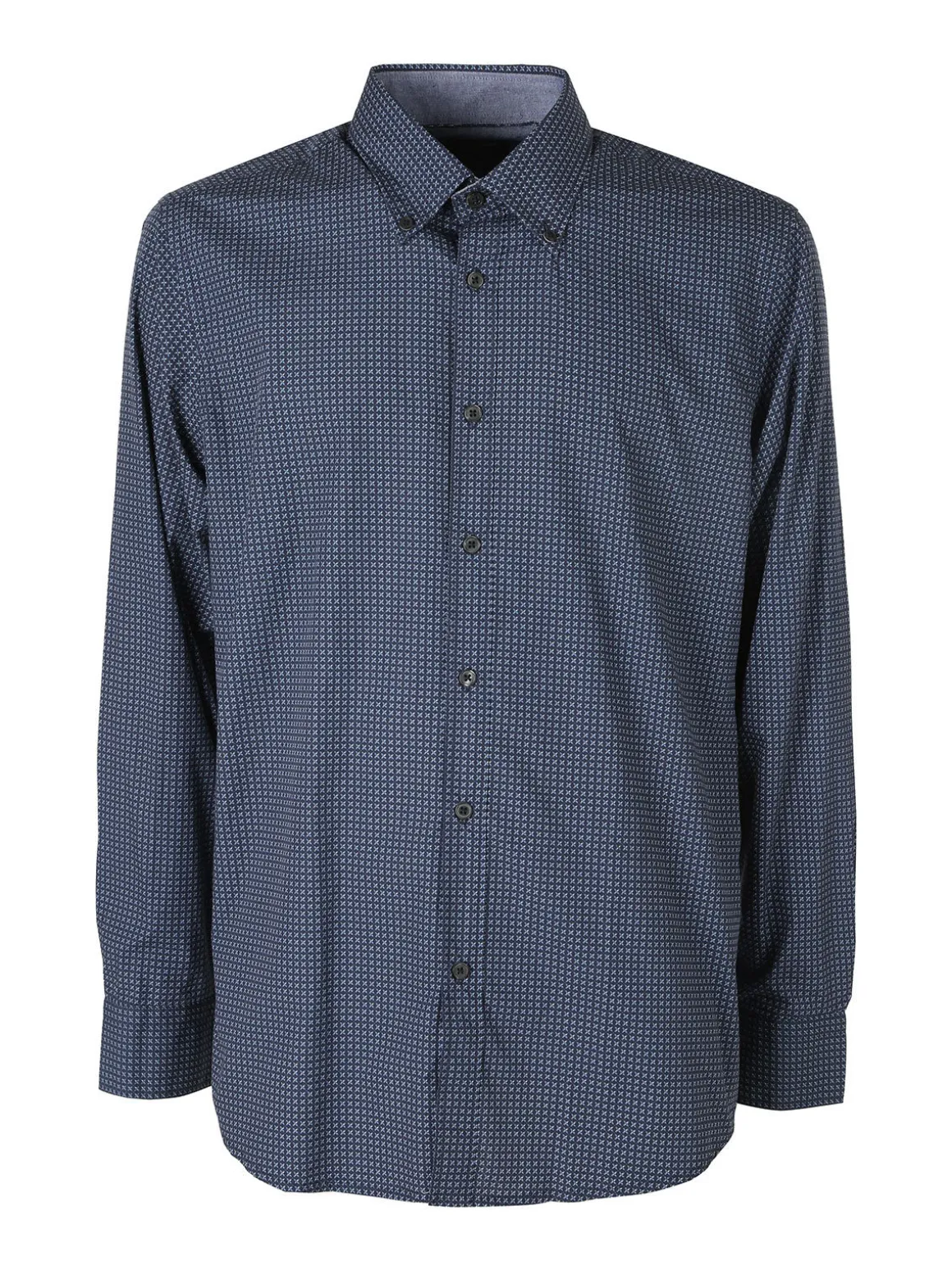 Ascot Sport Camicia da uomo in cotone a maniche lunghe con stampe - blu