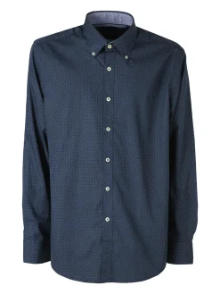 Ascot Sport Camicia da uomo in cotone a maniche lunghe con stampe - avion