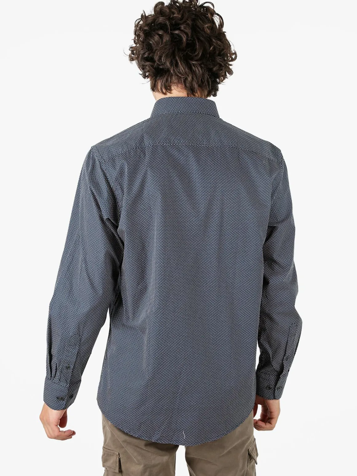Ascot Sport Camicia da uomo in cotone a maniche lunghe con stampe - blu scuro