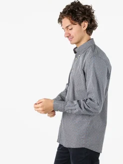 Ascot Sport Camicia da uomo in cotone a maniche lunghe con stampe - cielo