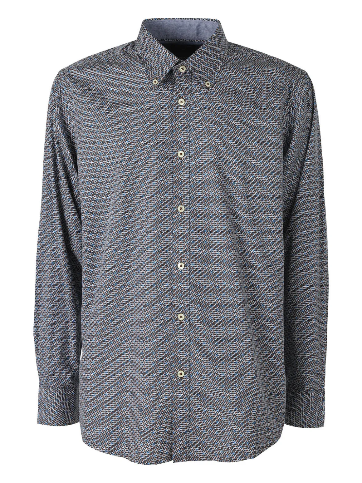 Ascot Sport Camicia da uomo in cotone a maniche lunghe con stampe - cielo