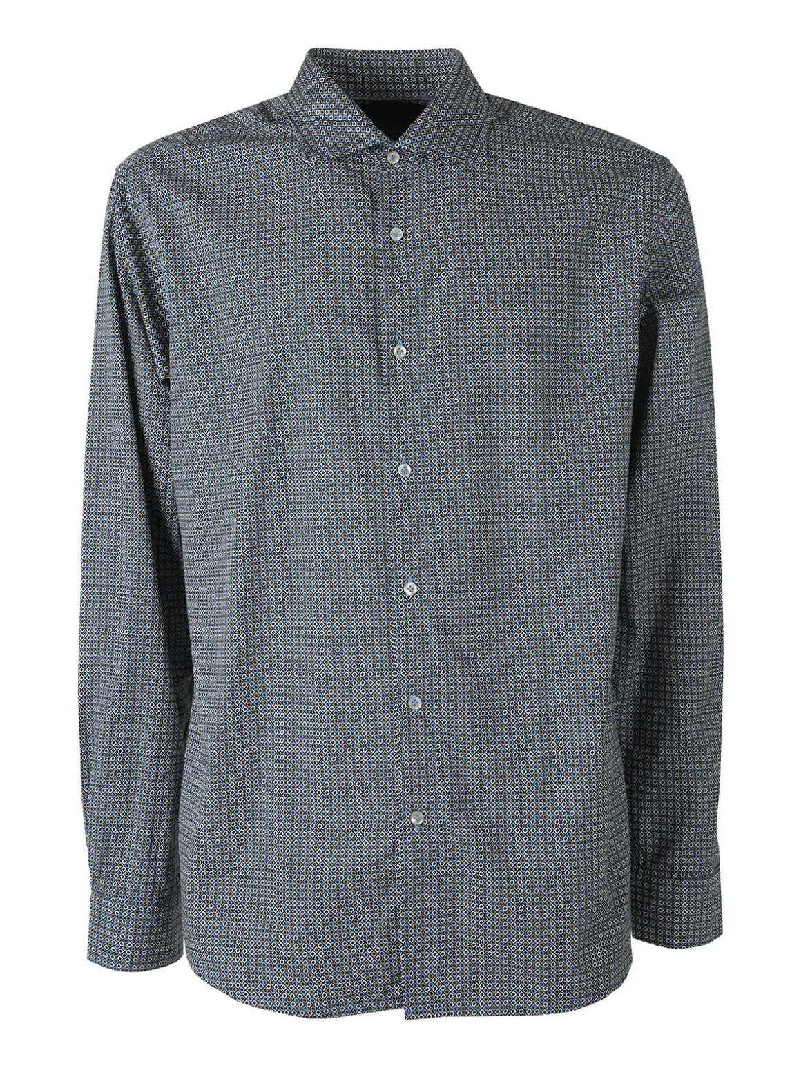 Ascot Sport Camicia da uomo in cotone a maniche lunghe con stampe - multicolore