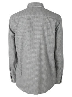 Ascot Sport Camicia da uomo in cotone a maniche lunghe con stampe - grigio