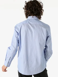 Ascot Sport Camicia da uomo rigata in cotone a maniche lunghe - azzurro