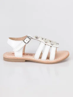 Asso Sandali bianchi con perle e strass
