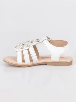 Asso Sandali bianchi con perle e strass