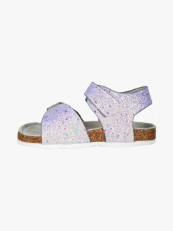 Asso Sandali glitter da bambina con doppia fibbia a strappo - lilla