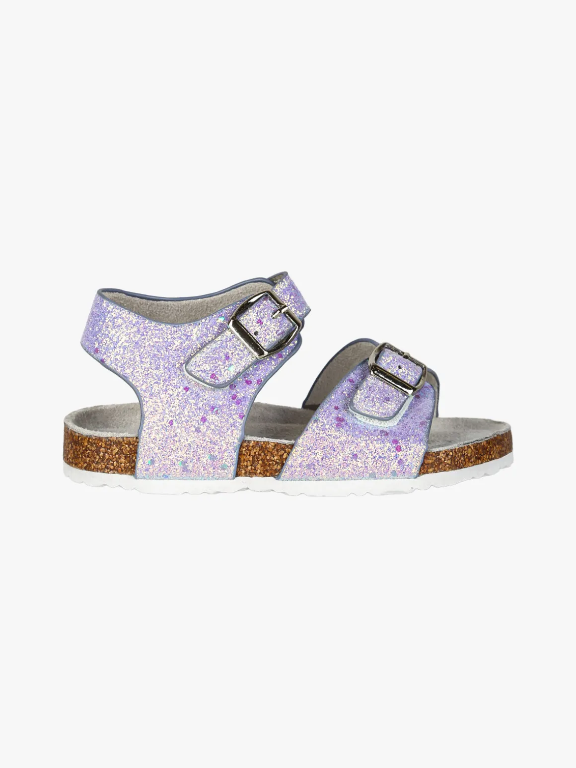 Asso Sandali glitter da bambina con doppia fibbia a strappo - lilla
