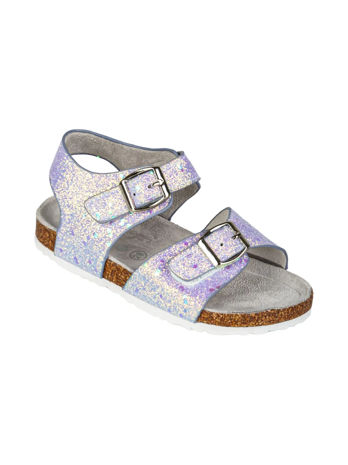 Asso Sandali glitter da bambina con doppia fibbia a strappo - lilla