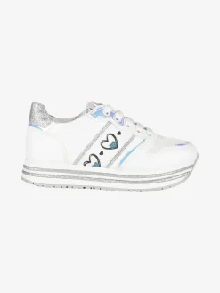 Asso Sneakers da bambina con platform e glitter