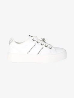 Asso Sneakers gioiello da ragazza con lacci e zip - bianco