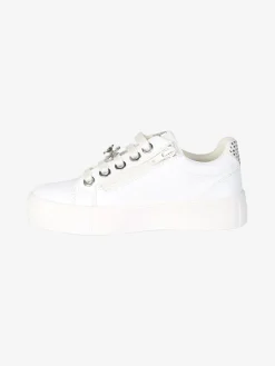 Asso Sneakers gioiello da ragazza con lacci e zip - bianco