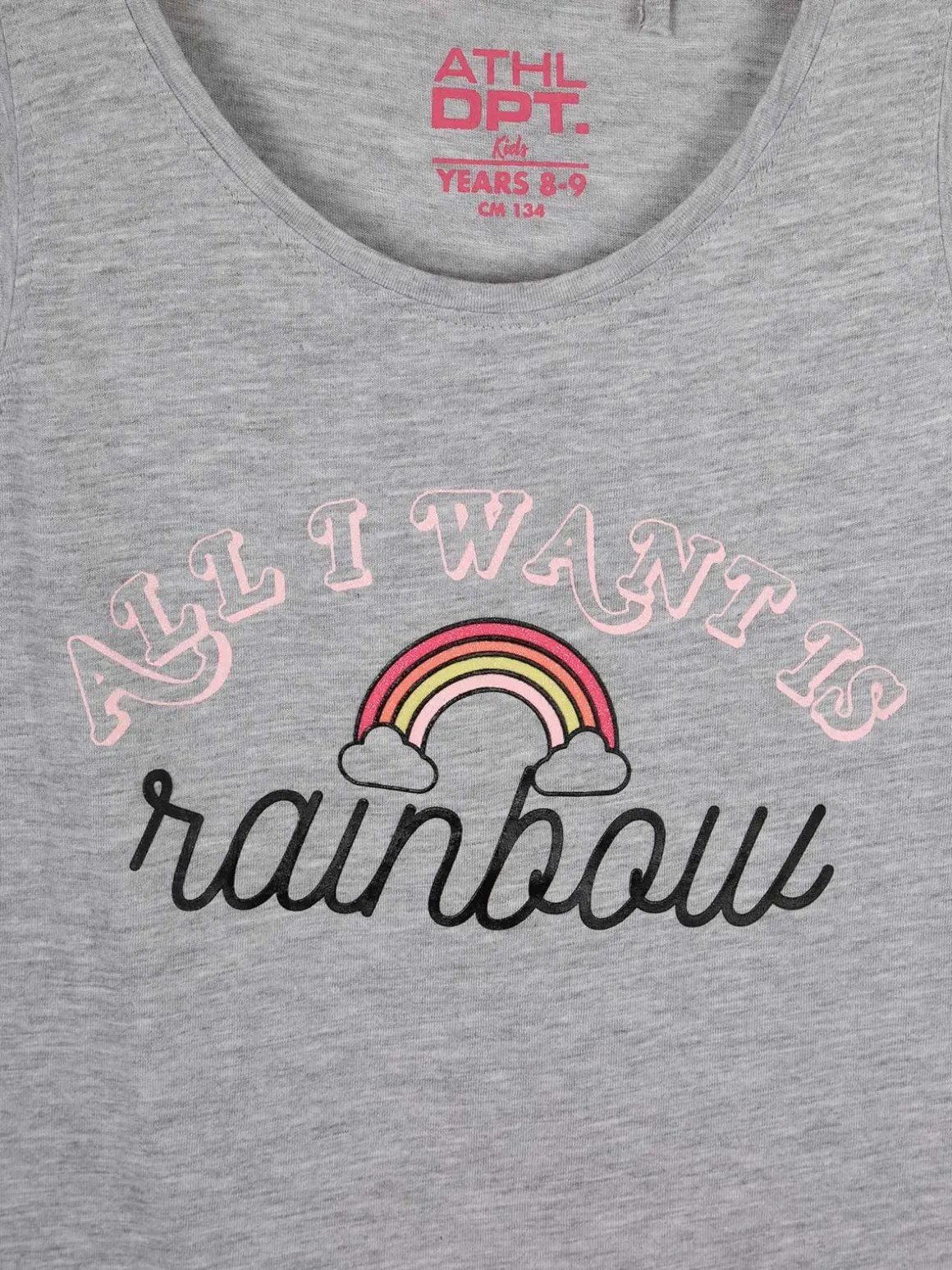 Athl Dpt Canotta in cotone con scritte e glitter